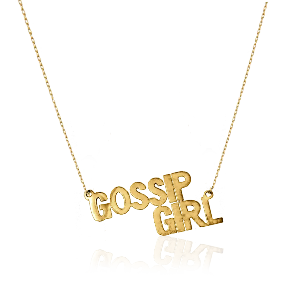 IOAKU Statement Quote Gossip Girl halssmykke gull