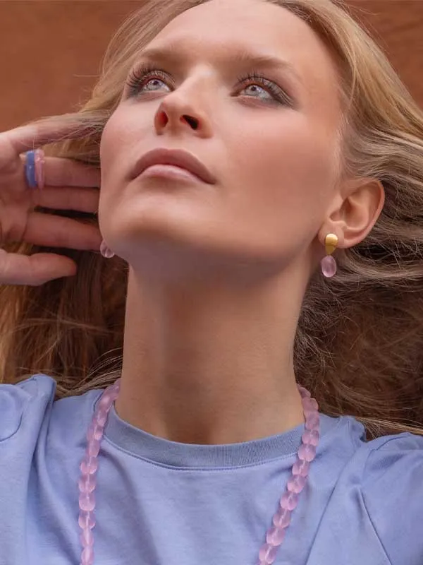 pfg Stockholm Summer Candy øredobber rosa gull