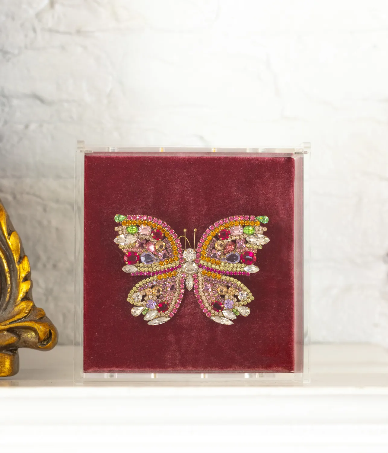 Loren Hope Butterfly X-Large brosje rose krystall