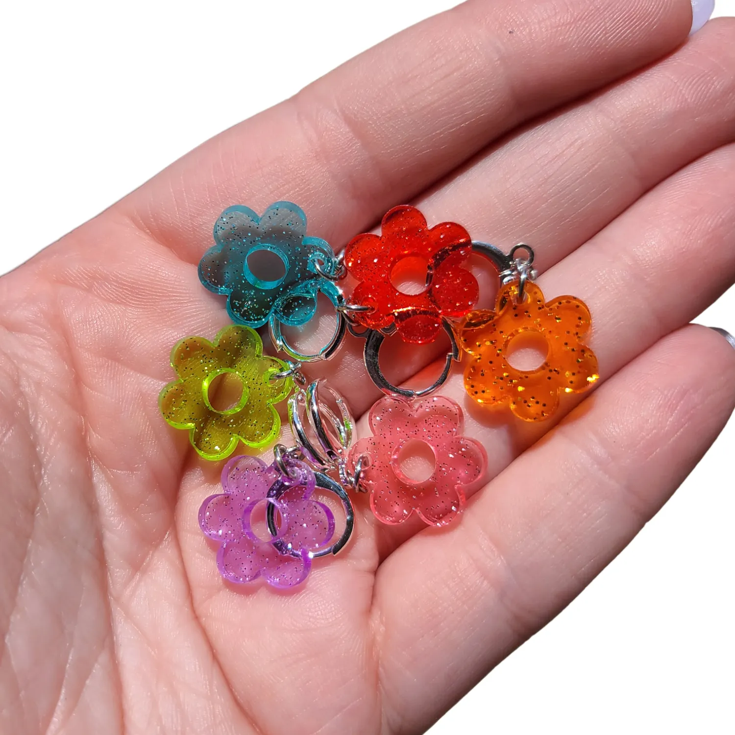 MiniKitty Glitter Jelly Daisies hoops regnbuemiks