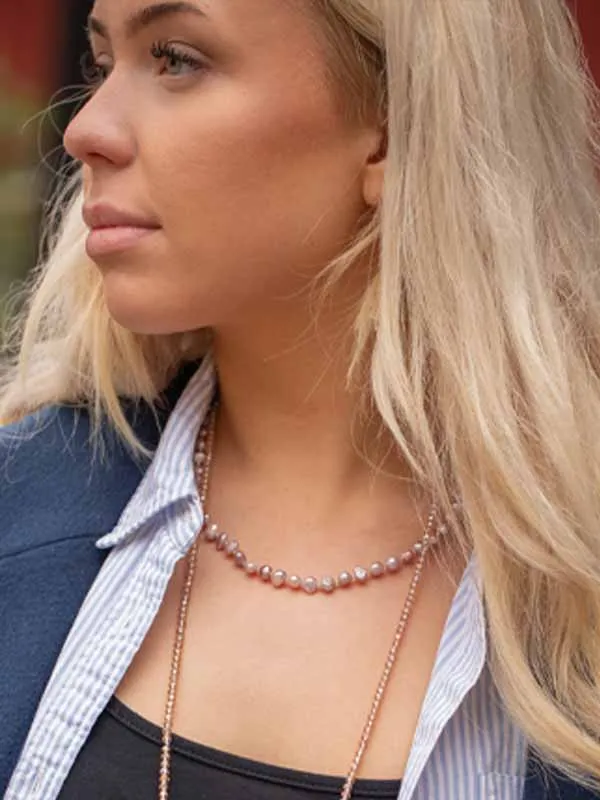 PFG Stockholm Annie halskjede rosa romantisk