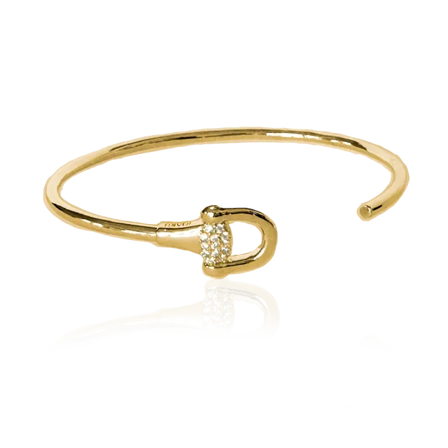 IOAKU Horse Bit Sparkle Cuff armbånd gull