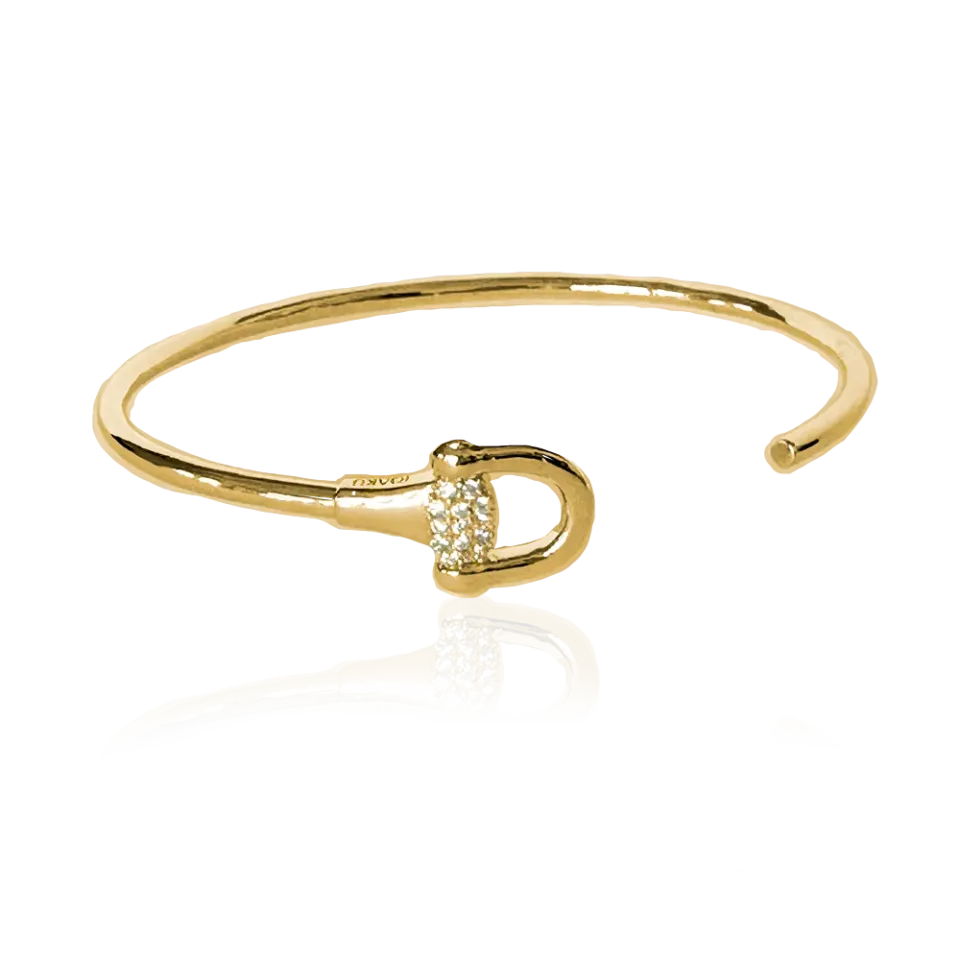 IOAKU Horse Bit Sparkle Cuff armbånd gull