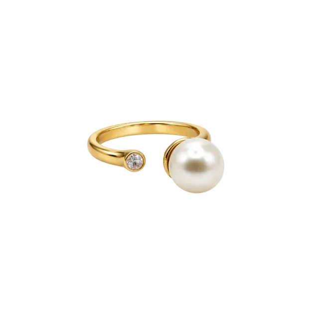 IOAKU Linear Pearl Luxury perlering gull str 7-8