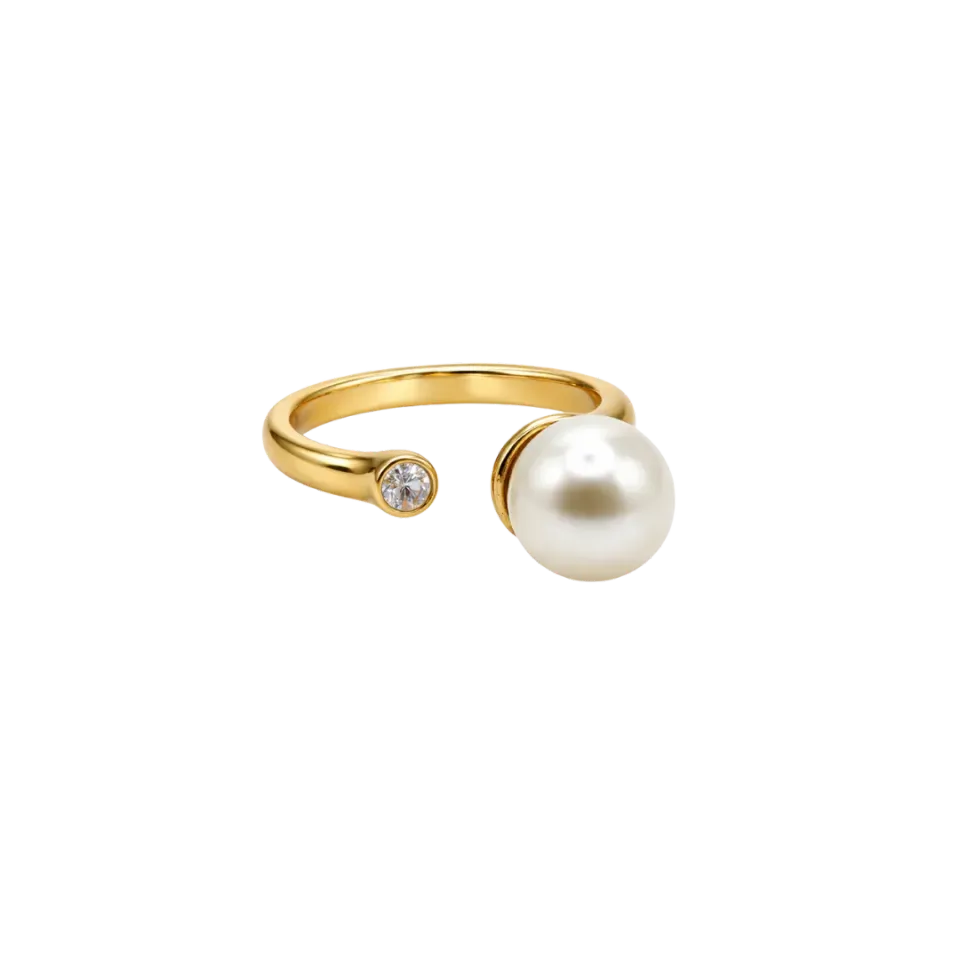 IOAKU Linear Pearl Luxury perlering gull str 7-8