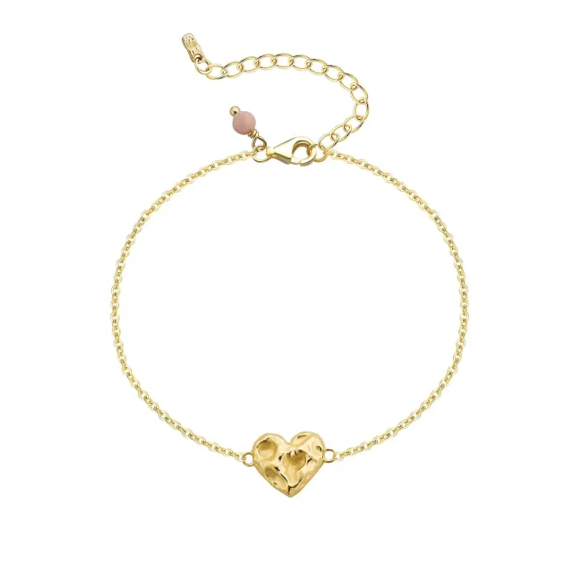 Wioga Elizabeth armbånd forgylt hjerte 15,5-19 cm