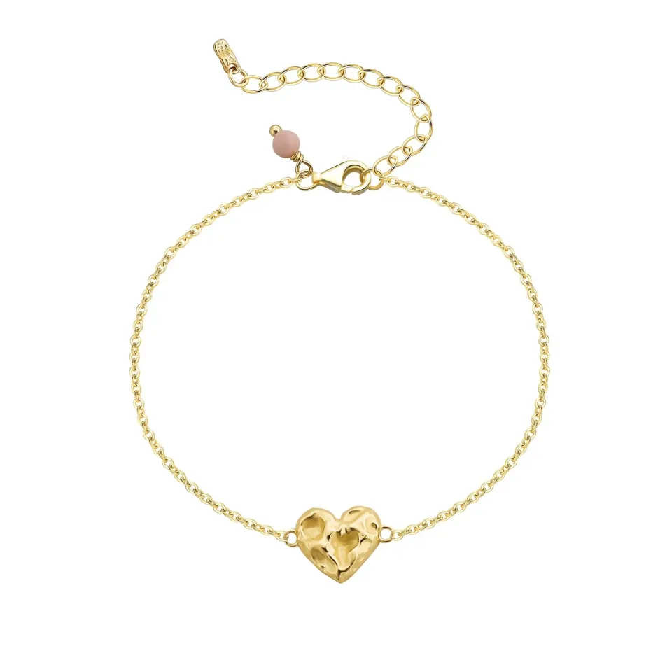 Wioga Elizabeth armbånd forgylt hjerte 15,5-19 cm
