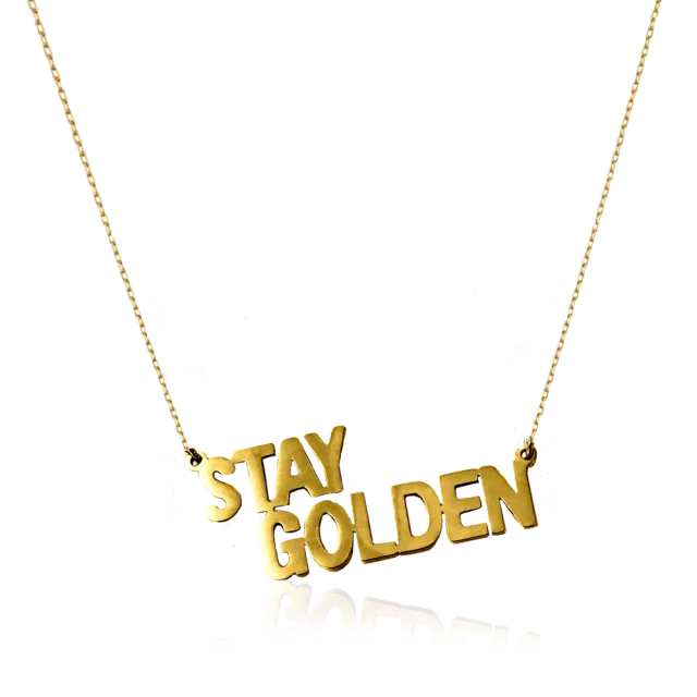IOAKU Statement Quote Mini halskjede STAY GOLDEN 45cm