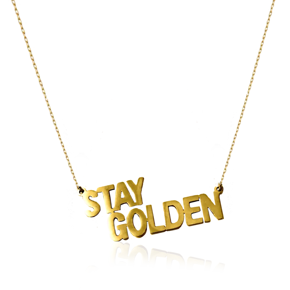 IOAKU Statement Quote Mini halskjede STAY GOLDEN 45cm