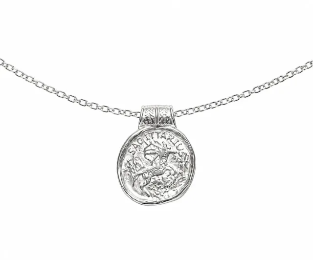 Wos Amulet halskjede sølv mynt 97 cm