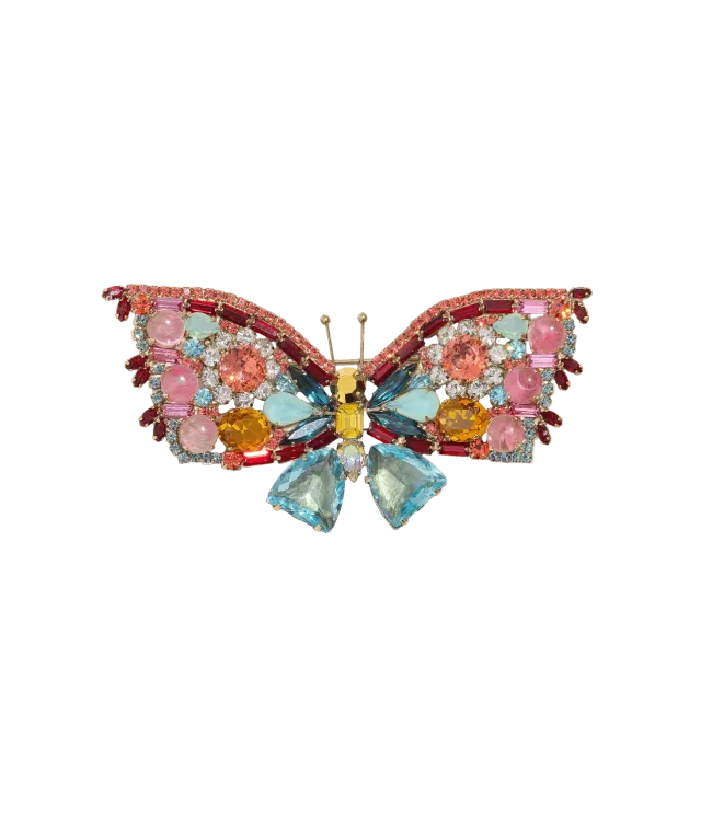 Loren Hope Butterfly brosje granat stor unik