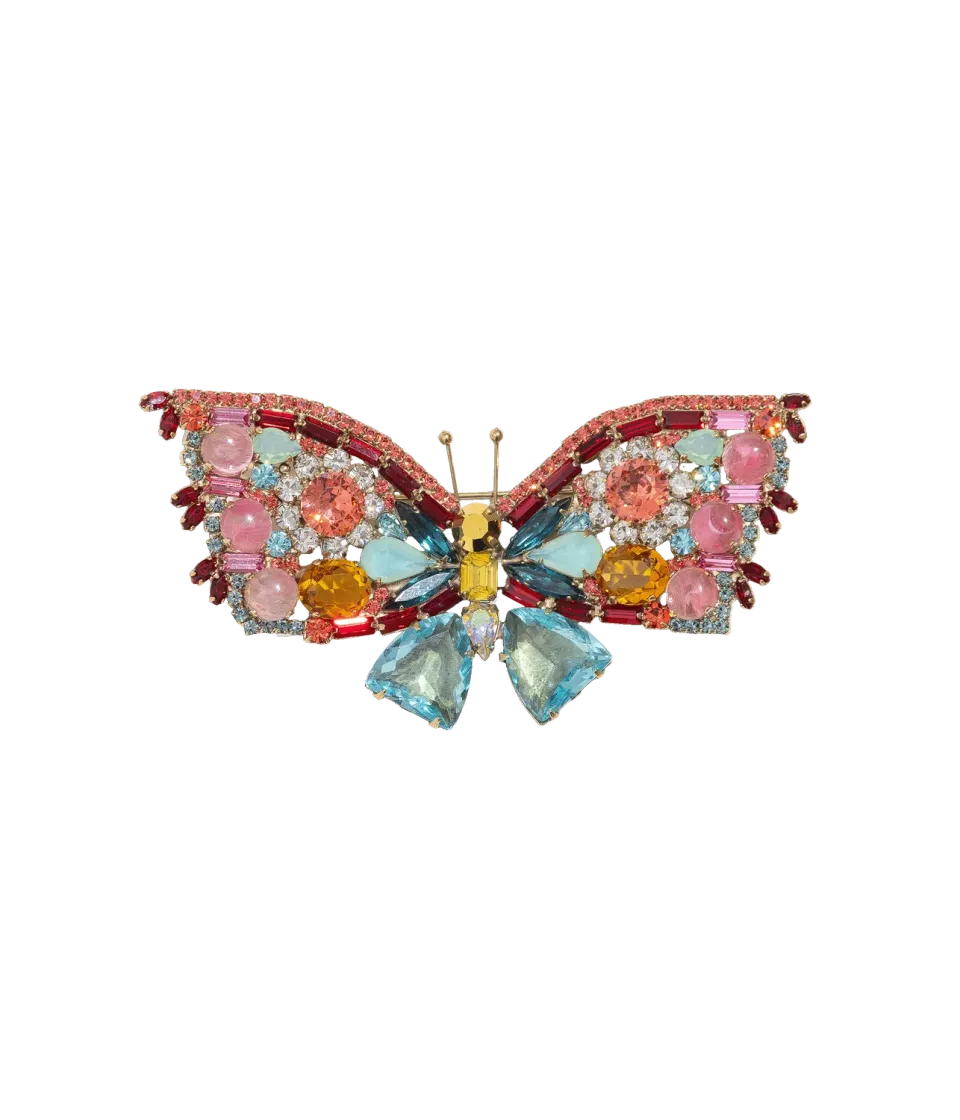 Loren Hope Butterfly brosje granat stor unik