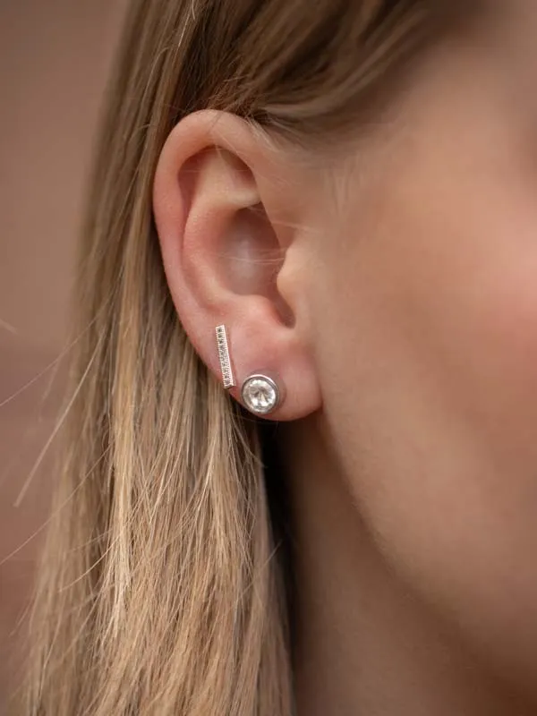 pfg Stockholm Crystal Stud øredobb sølv glitter