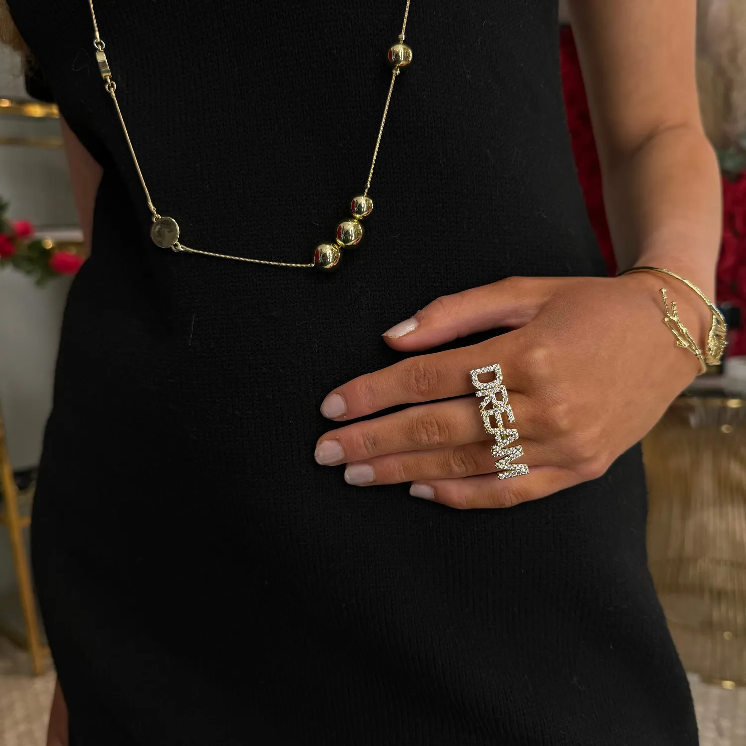 IOAKU Statement Sparkle Dream ring gull justerbar