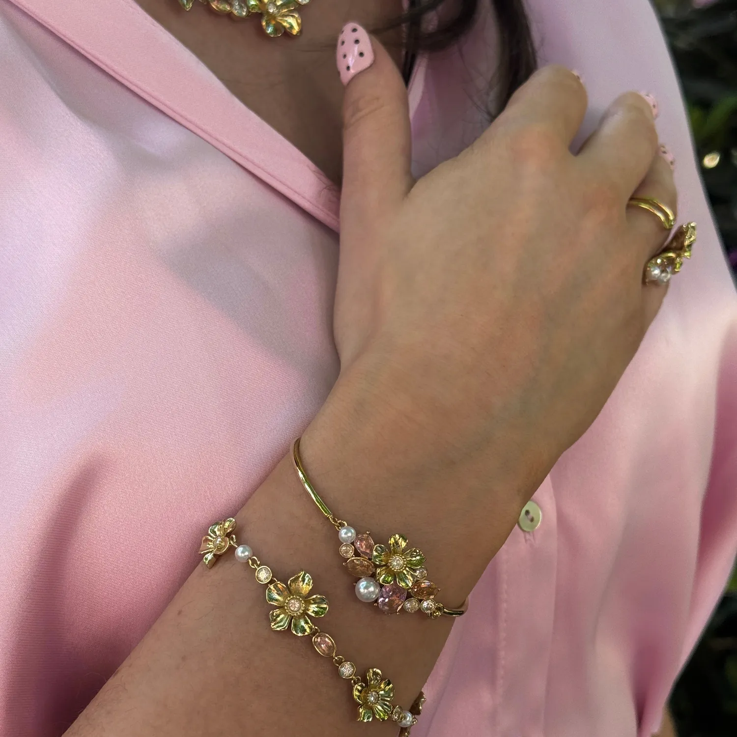 IOAKU La Fleur Sirene Garden Cuff armbånd rosa