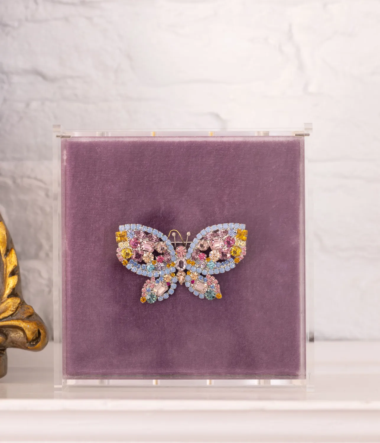 Loren Hope Butterfly Medium brosje blå opal topas