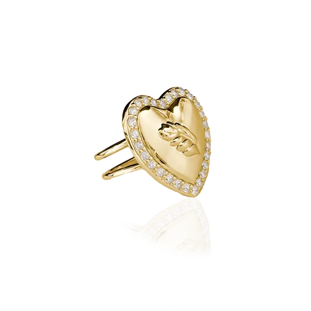 IOAKU Heart of Mistletoe ring gull justerbar