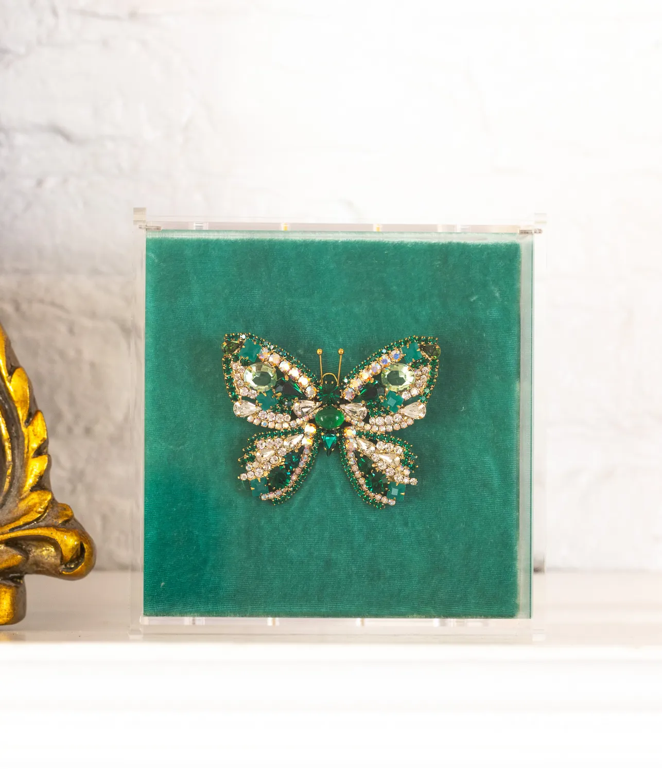 Loren Hope Large Butterfly brosje smaragd krystall