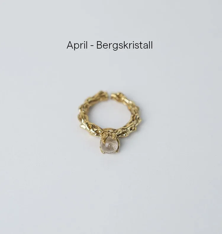 Wos x Bedazzled Månedsstein ring messing april
