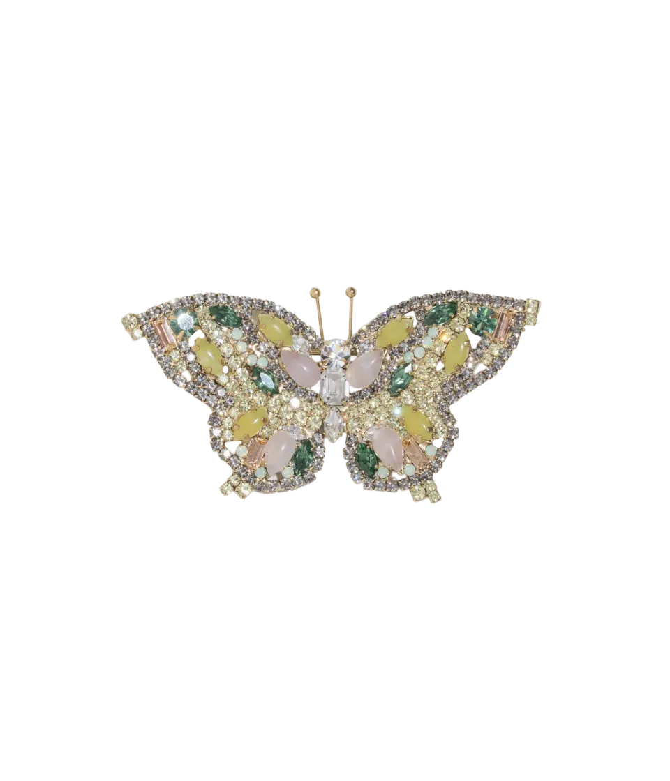 Loren Hope Medium Butterfly brosje lysegrønn jade