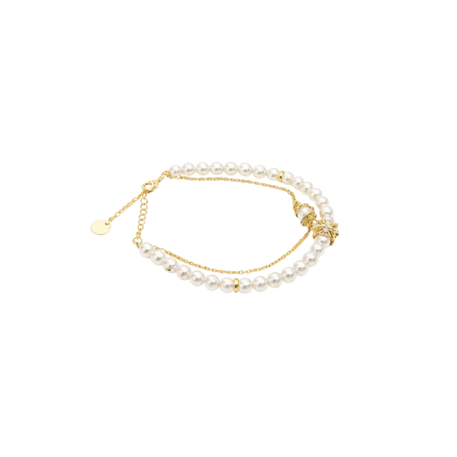 IOAKU Baroque Lace armbånd perle krystall gull