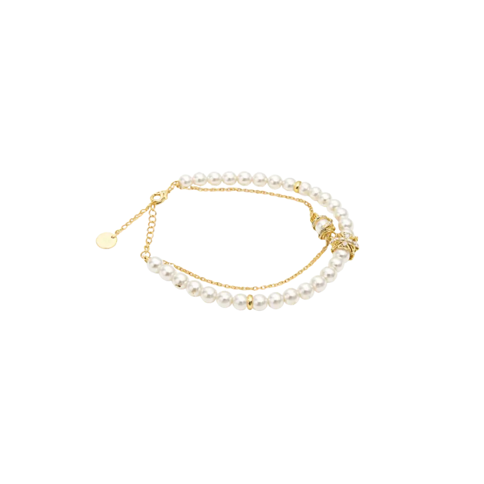 IOAKU Baroque Lace armbånd perle krystall gull