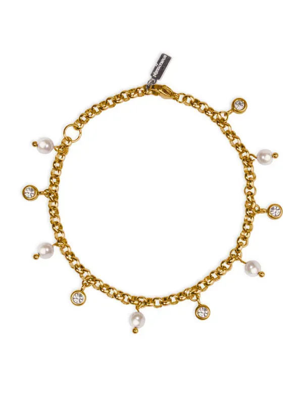 pfg Stockholm Petite Pearl armbånd gull