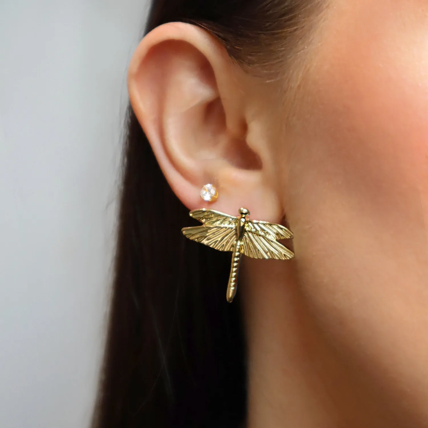 IOAKU Dragonfly Stud øredobber gull nikkel-frie