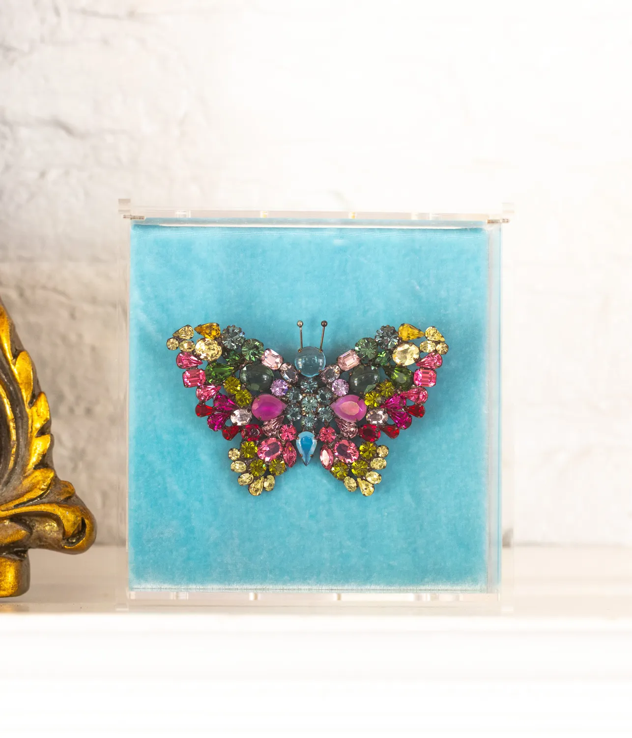 Loren Hope X-Large Butterfly brosje Jonquil krystall