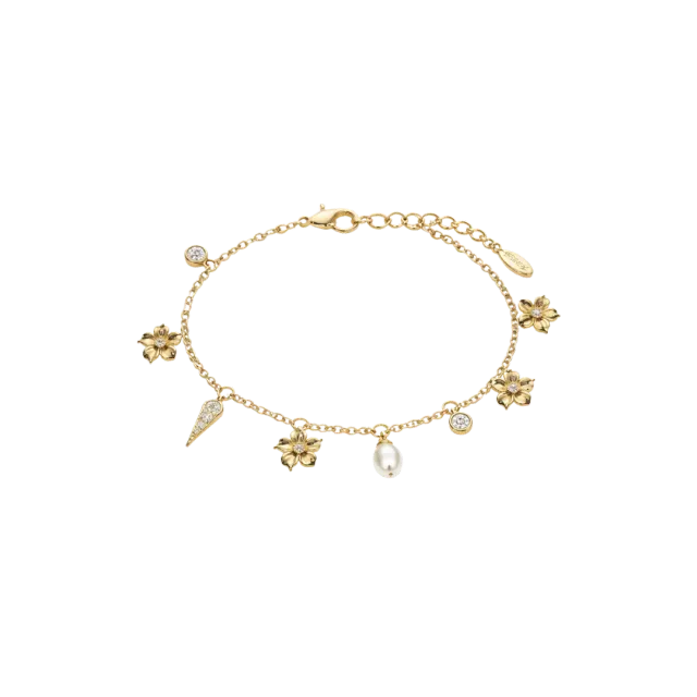 IOAKU La Fleur Chic armband gull 16+5 cm perle