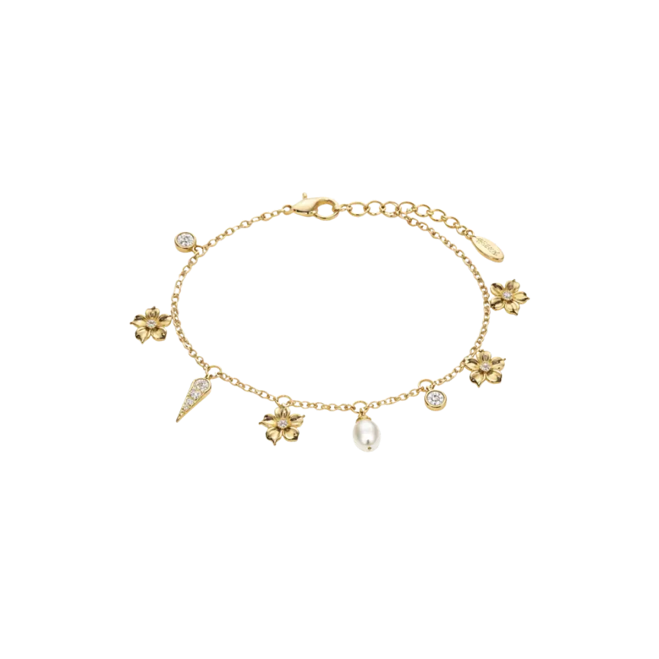 IOAKU La Fleur Chic armband gull 16+5 cm perle