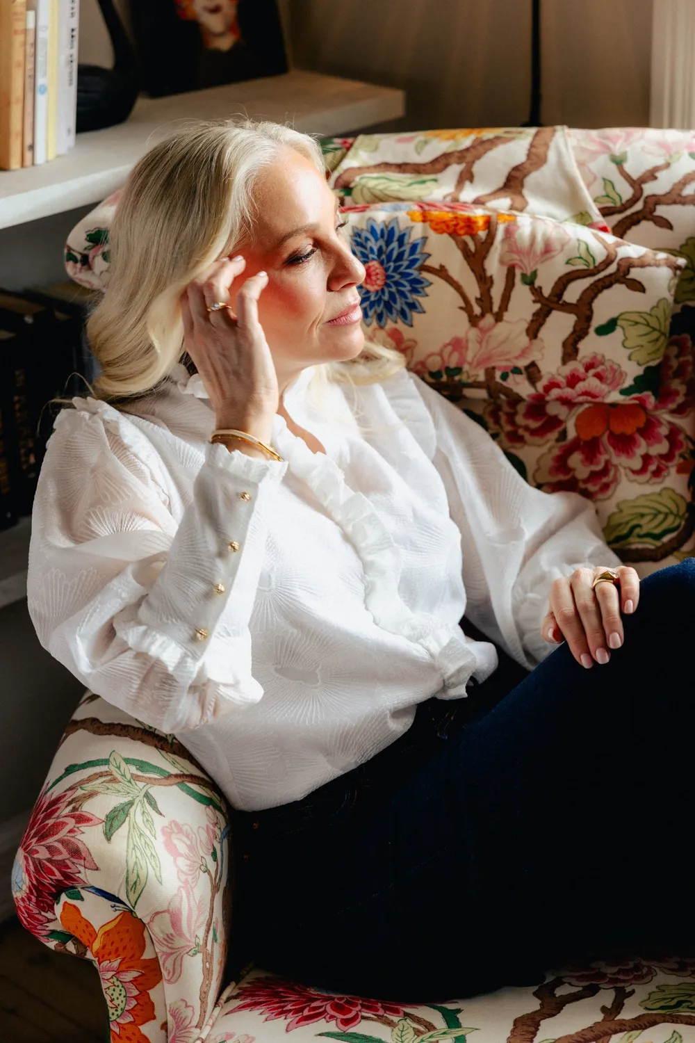 Janne Formoe Champisblusen bluse hvit sateng