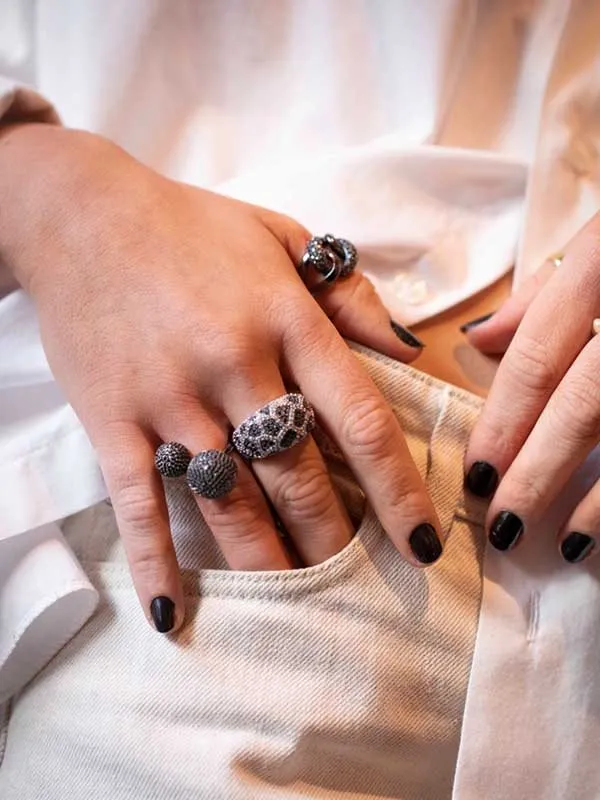 pfg Stockholm Frida ring svart cubic zirconia