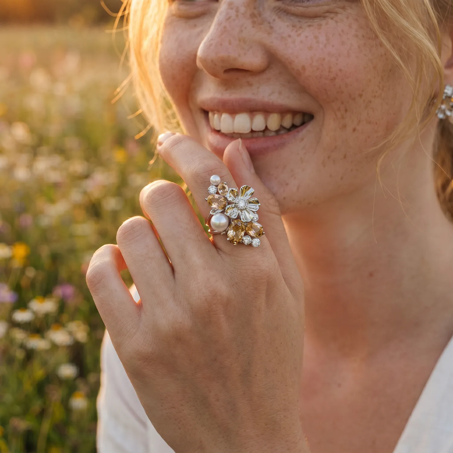 IOAKU La Fleur Sirène Garden ring champagne gull 7