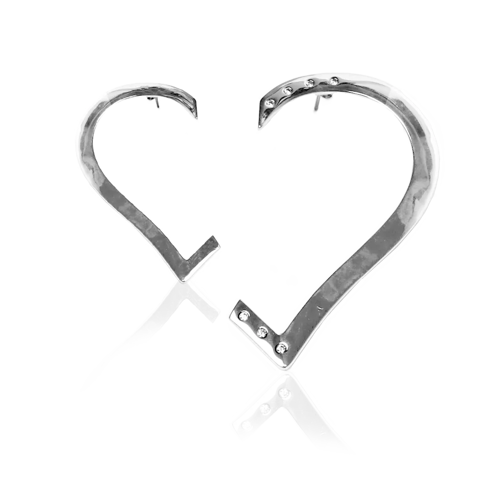 IOAKU Half Heart øredobber gull kirurgisk stål