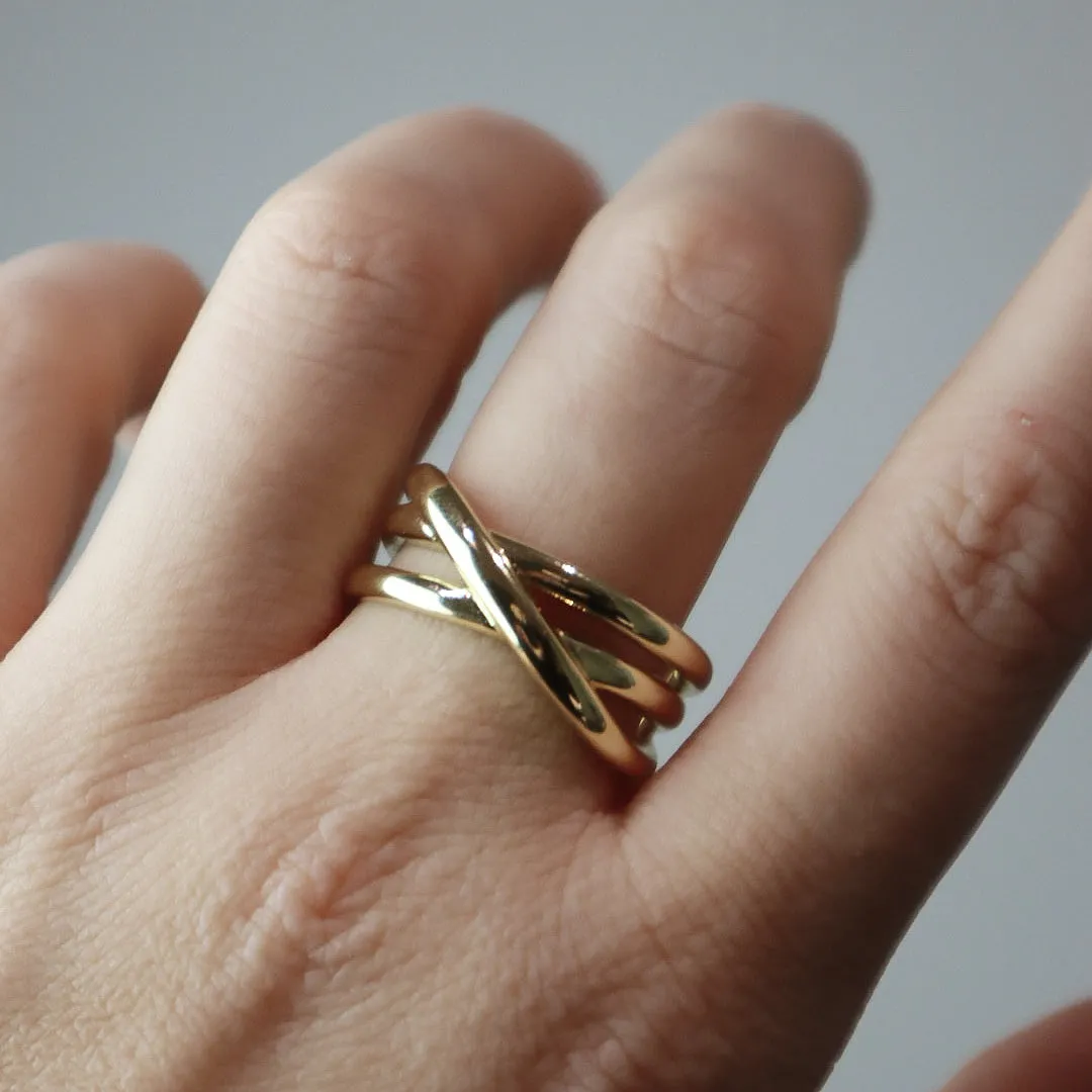 IOAKU Astrid ring gull justerbar minimal