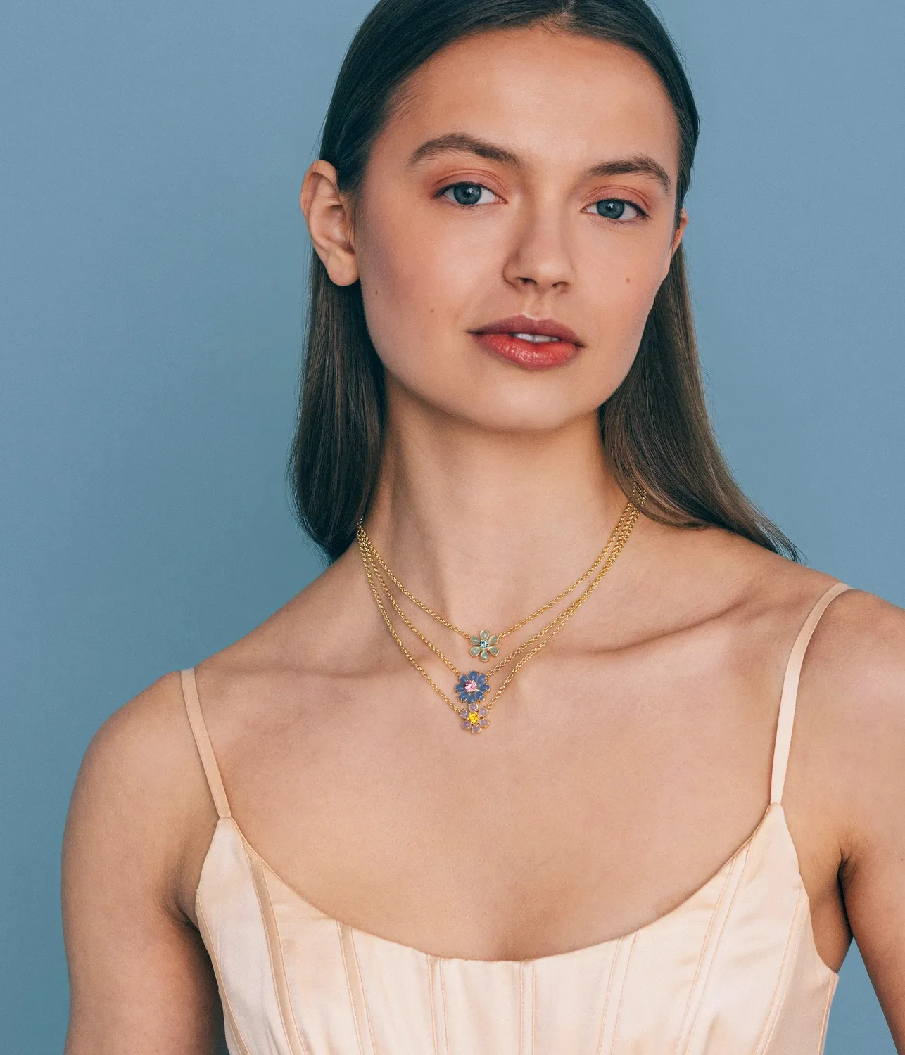 Loren Hope Emeline Flower halskjede mint pastellblomst