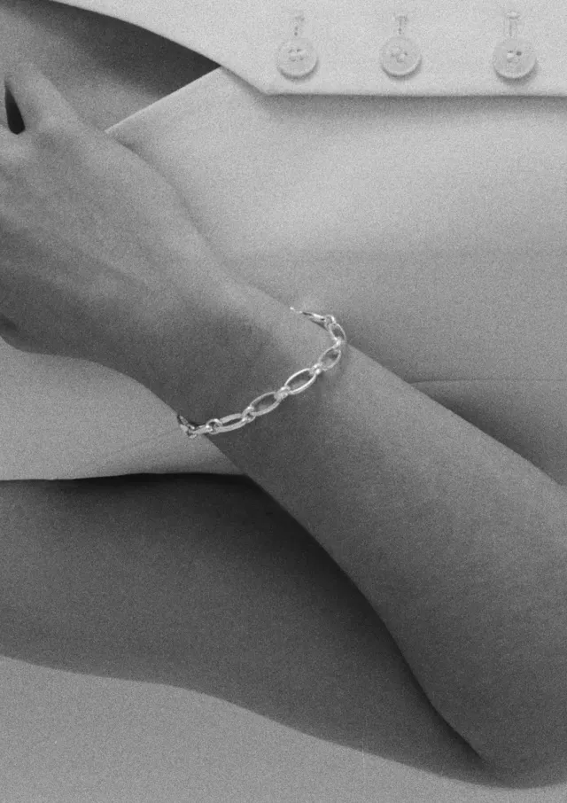 Studio Bille Oval Rolo armbånd sølv 19 cm resirkulert