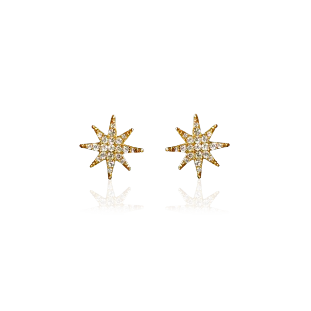 IOAKU Alfa Star Studs øredobber gull 1 cm nikkelplusse