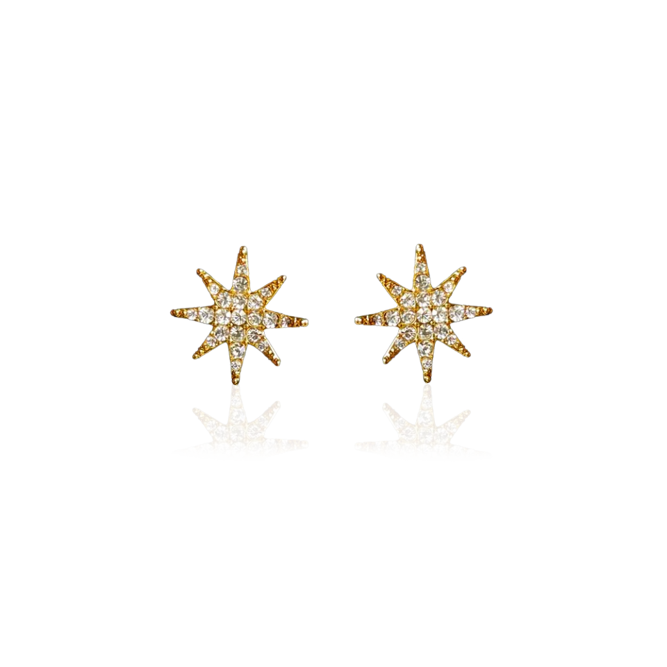 IOAKU Alfa Star Studs øredobber gull 1 cm nikkelplusse