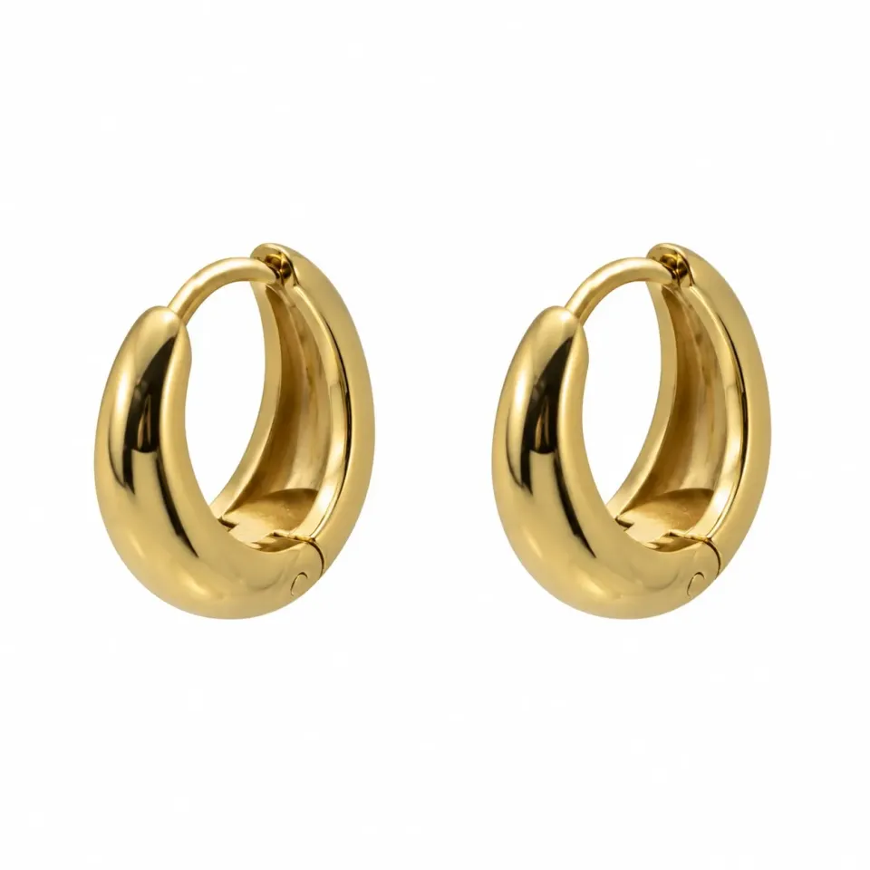 Wos Up Lio creoler gull 12 mm øreringer