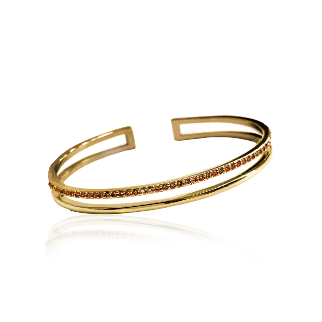 IOAKU Plain Crystal Twin Cuff armbånd rød åpen