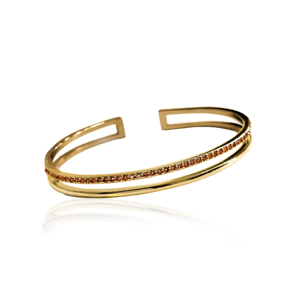 IOAKU Plain Crystal Twin Cuff armbånd rød åpen