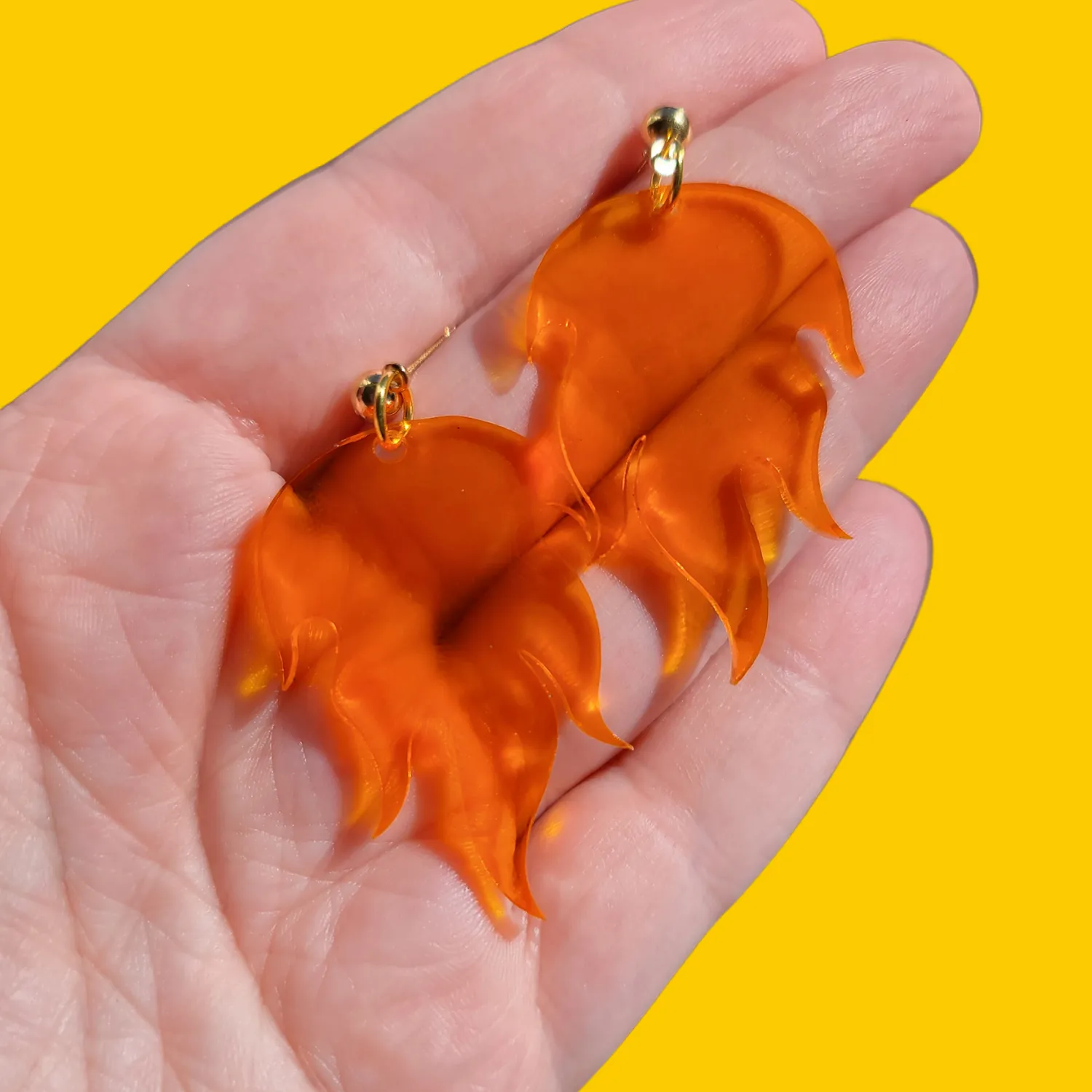 MiniKitty Flames Orange øredobber translucent