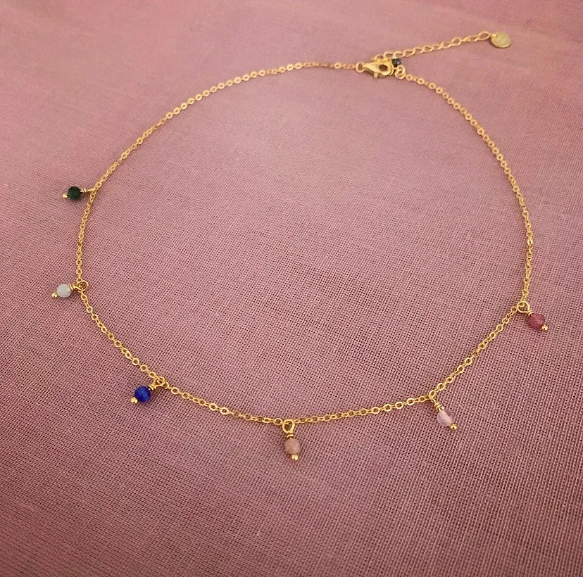 Wioga Vera halskjede forgylt choker 36 cm