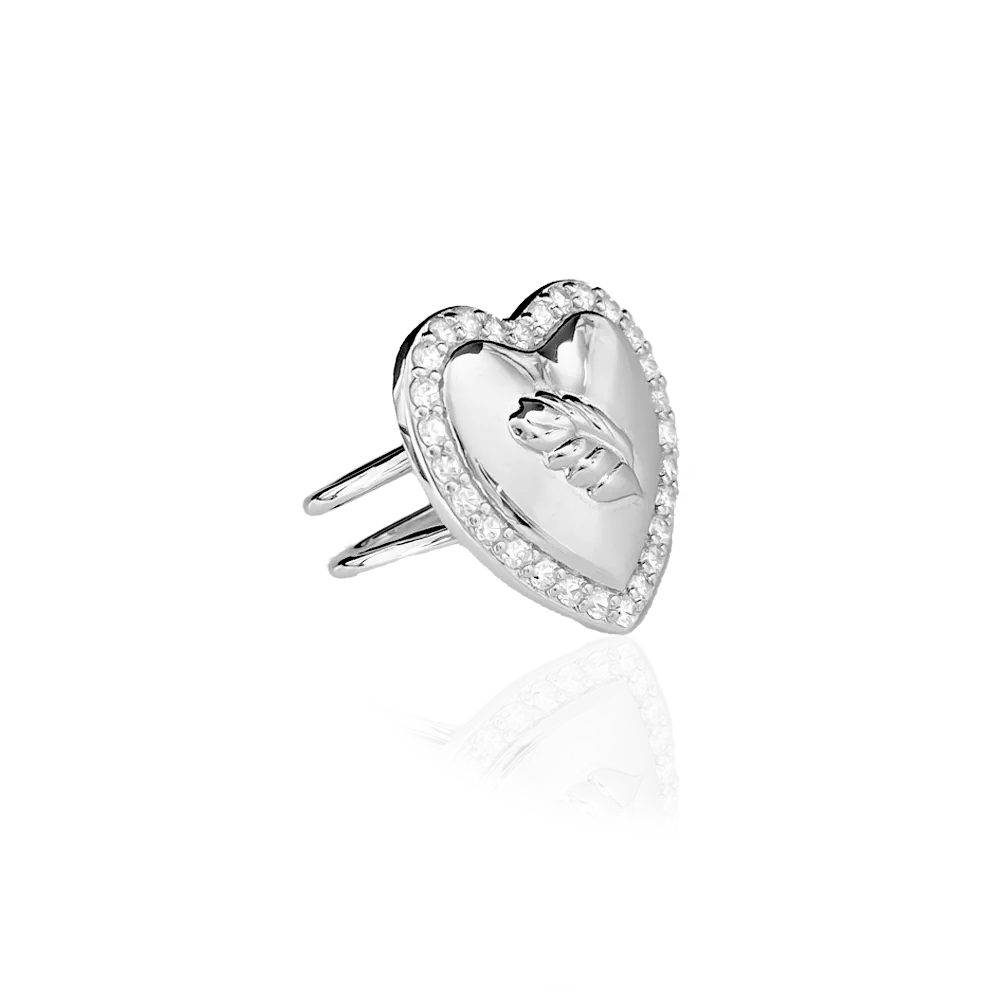 IOAKU Heart of Mistletoe ring gull justerbar