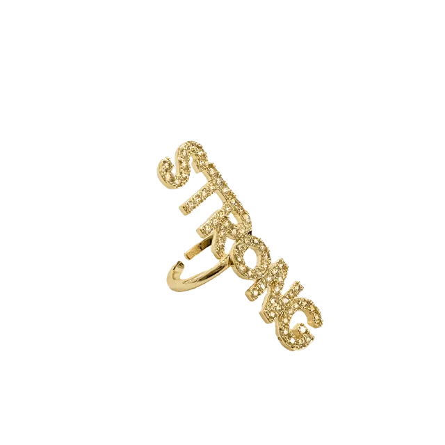 IOAKU Strong Sparkle ring gull justerbar nikkel fri