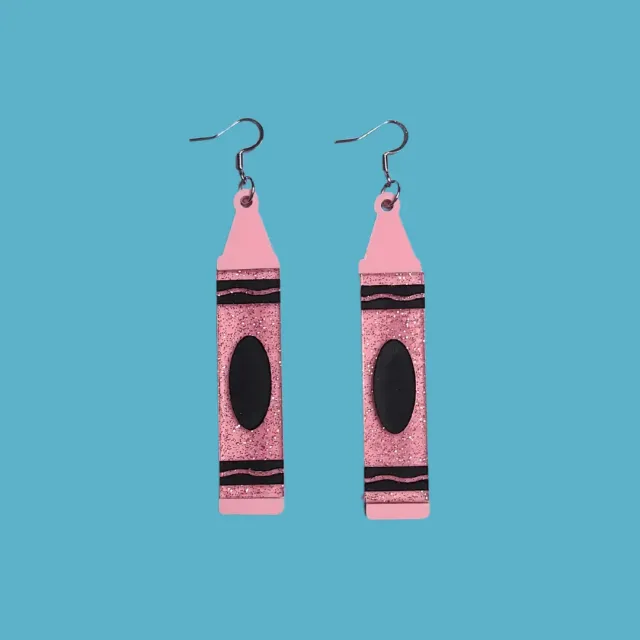 MiniKitty Crayon Teacher øredobber akryl statement