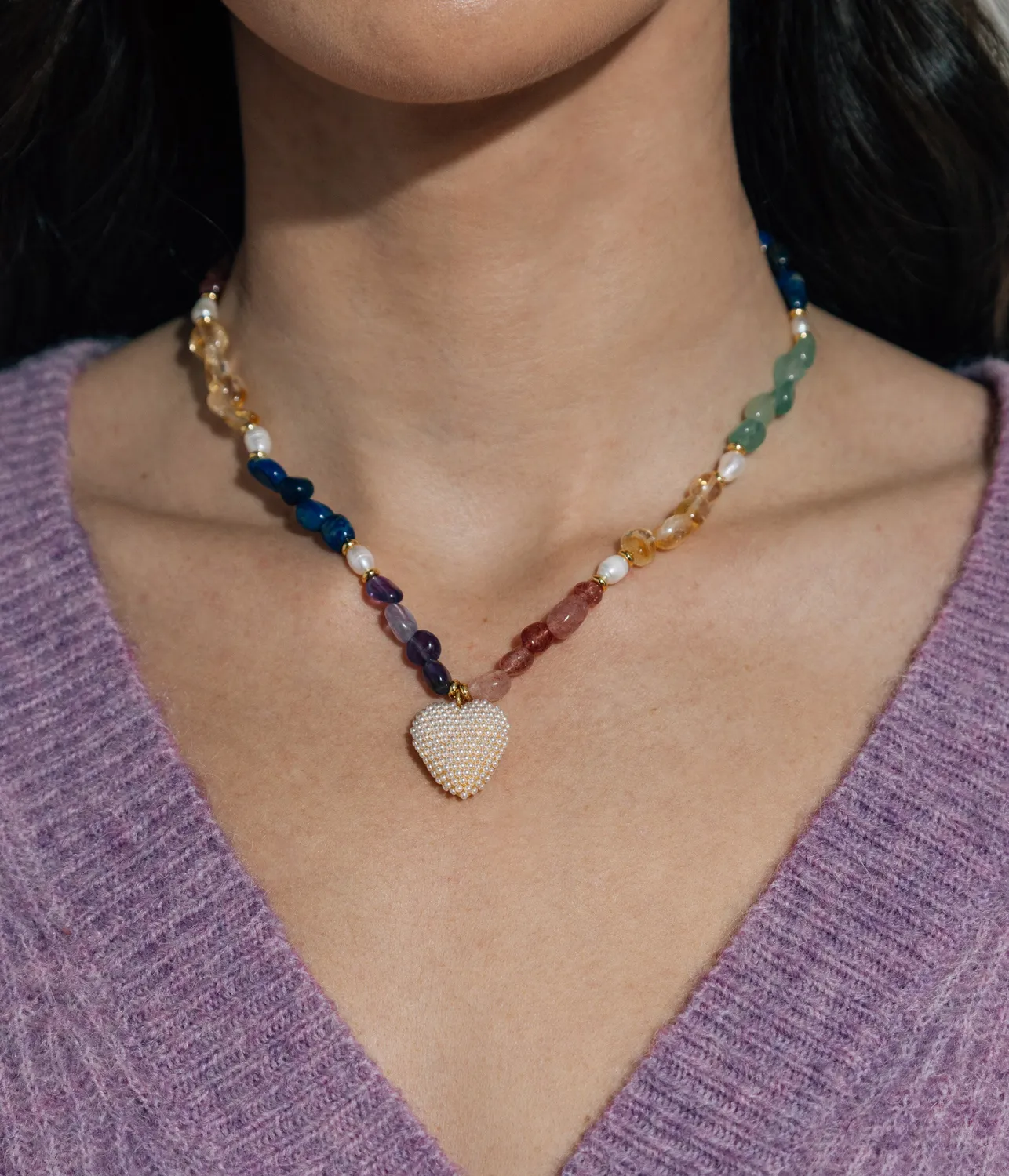 Loren Hope Reverie halskjede Multi hjerte perle