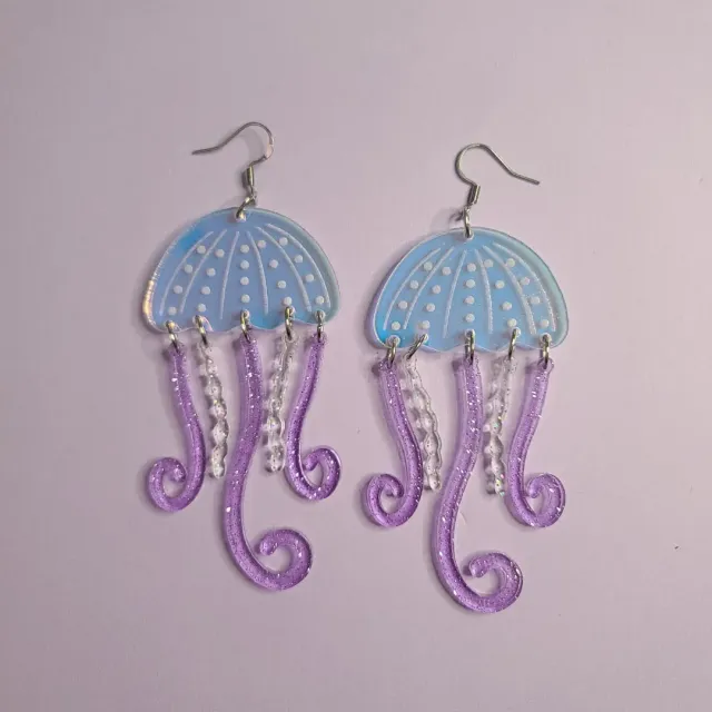 MiniKitty Jellyfish øredobber akryl statement
